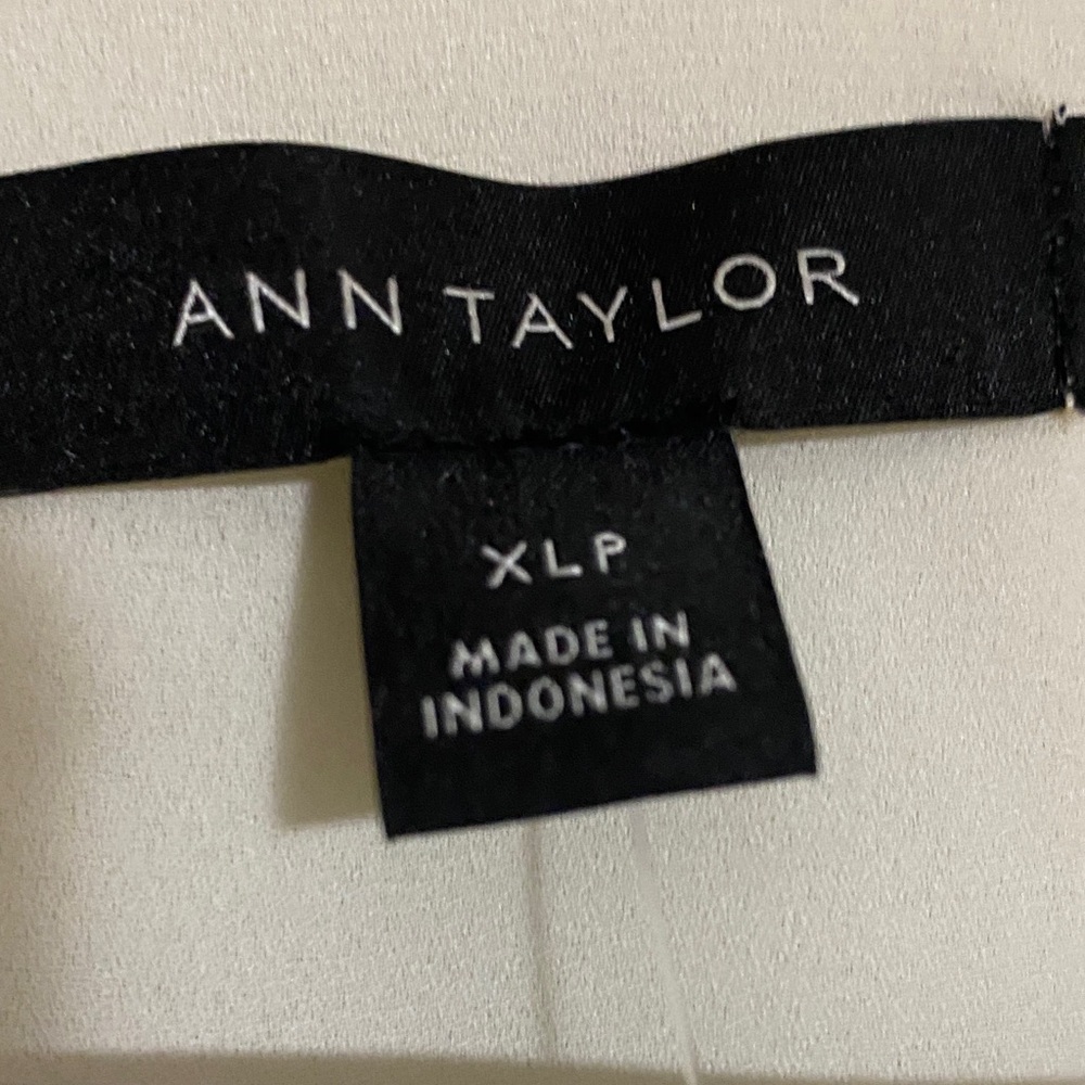 Ann Taylor Cream V-Neck Blouse - Picture 3 of 7